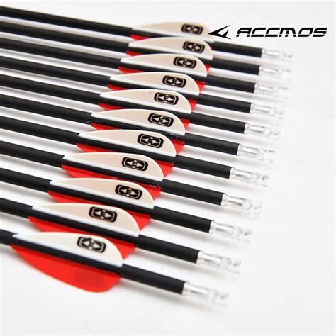 24pcs Pure Carbon Arrow Spine 350 400 500 600 700 800 900 1000 Pure