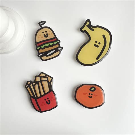 Creative Cartoon Banana Burger French Fries Glue Lazy Desktop Tablet