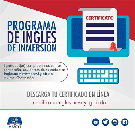 Descargar el Certificado Ingles por Inmersión por Internet 2025