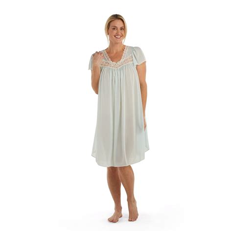 Miss Elaine Silk Essence Nightgown Short Silky And Sheer Tricot Gown