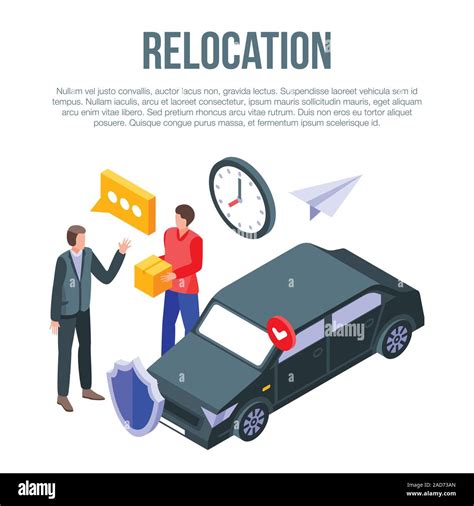 Relocation Concept Banner Isometric Style Stock Vector Image Art Alamy