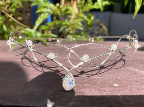 Rainbow Moonstone Tiara Circlet Celtic Headpiece Medieval Etsy