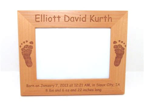 Personalized Baby Wooden Picture Frame Choose Your Size