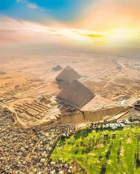 Cairo Giza Aerial View Of The Giza Plateau And Pyramids Great