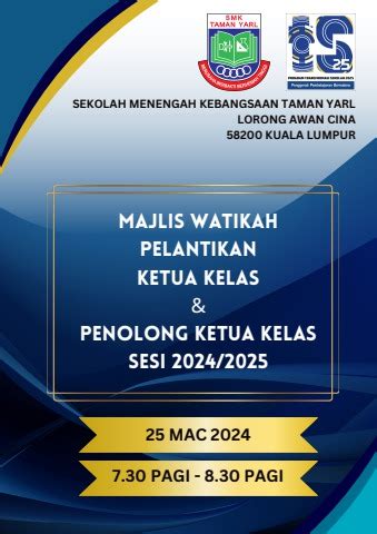 Majlis Watikah Pelantikan Ketua Kelas Dan Penolong Ketua Kelas Sesi