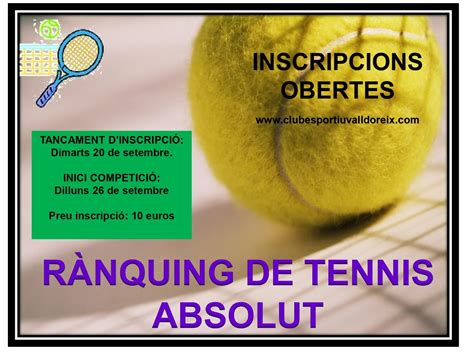 A Fase R Nquing Absolut De Tennis Club Esportiu Valldoreix