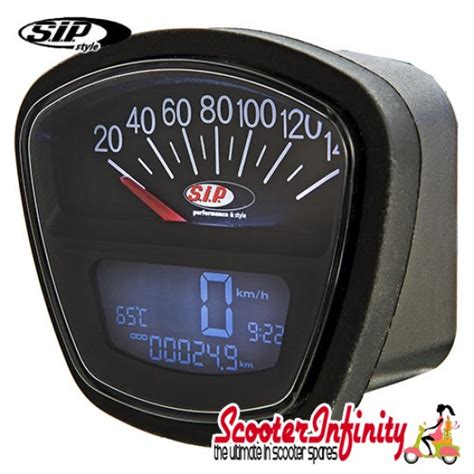 Sip Digital Speedo Rev Counter New V Black Face Lambretta Dl