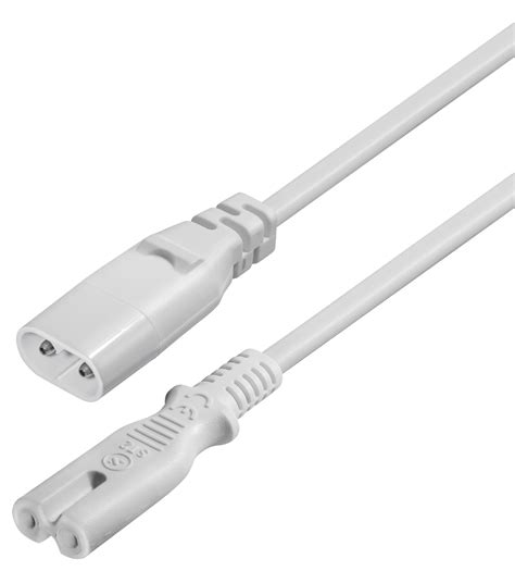 2 M Euro Netzkabel Verlängerung Iec 60320 C7 Kupplung C8 Stecker Weiß