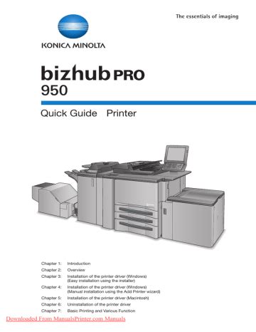 Konica Minolta Bizhub Pro User Guide Manualzz