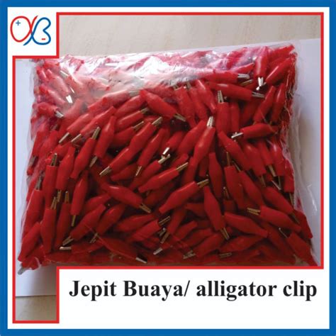 Jual Jepit Buaya Alligator Clip Merah Kecil Sedang Besar Perbiji