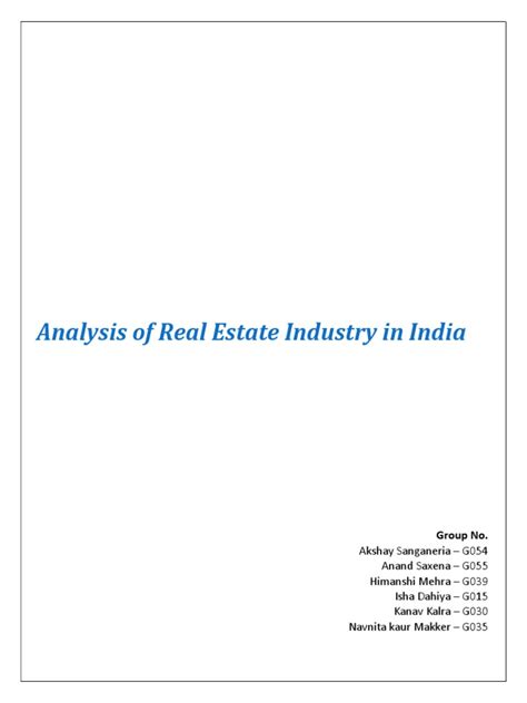 Real Estate Industry Analysis | PDF | Foreign Direct Investment ...