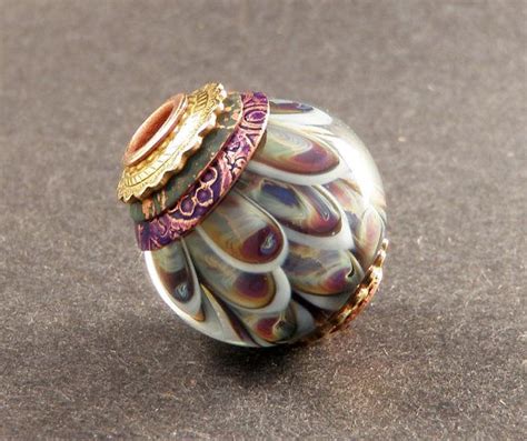 Handmade Lampwork Glass Bead Cored And Capped Large Hole Etsy Lampwork Bead Jewelry