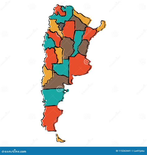 Political Map Of Argentina Stock Vector Illustration Of Colorful