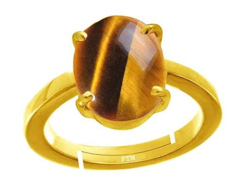 Buy Ptm Tiger Eye 8 5 Carat Natural Gemstone Panchdhatu Gold Plated