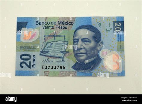 Twenty 20 Peso Banknote Mexican Peso Mxn Mexico North America