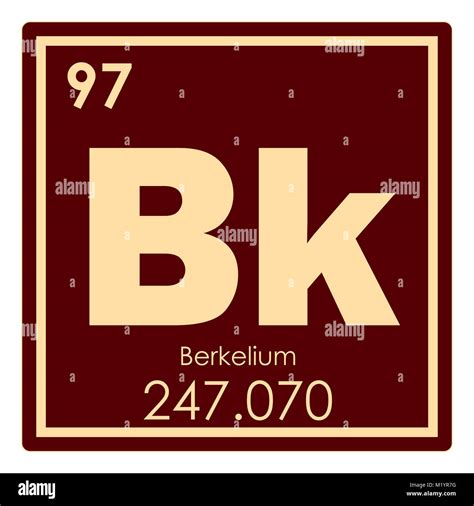 Berkelium Chemical Element Periodic Table Science Symbol Stock Photo