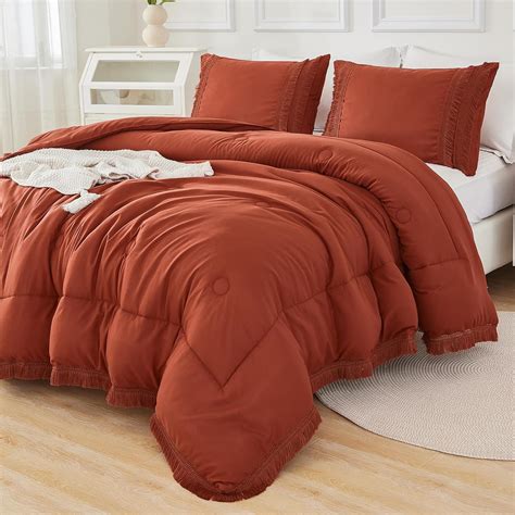 Terracotta Comforter Set King Size Boho Comforter Set Shabby Chic Home Decor