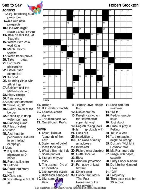 Seven Daily Printable Crossword Puzzles James Crossword Puzzles