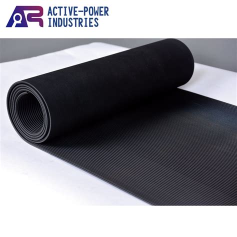 Anti Slip Fine Ribbed Rubber Flooring With Fabric Insertion Has Great