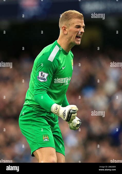 Manchester City Goalkeeper Joe Hart Celebrates After His Side Score