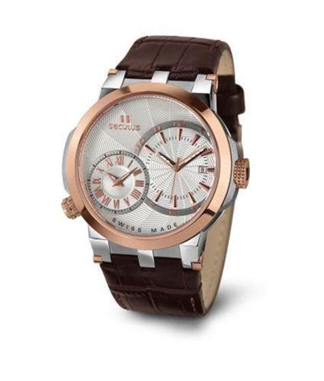 Rel Gio Masculino Seculus Swiss Made Pulseira De Couro Cole O Don