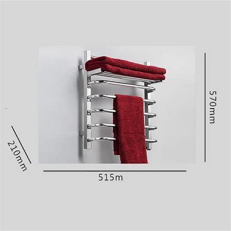 65W Modern Simple Style Towel Warmer Silver Wall Mounted Stainless