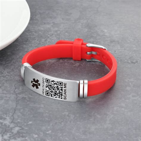 Upgraded Qr Code Medical Alert Silicone Bracelet Update Info Etsy