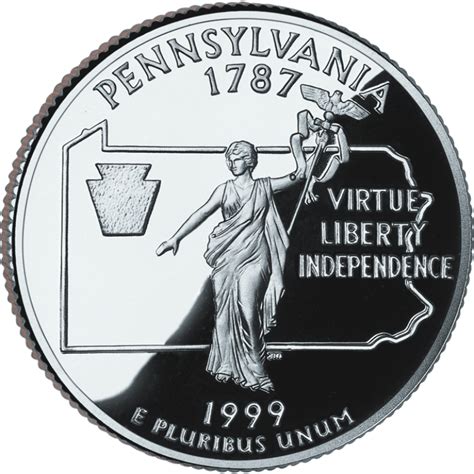 1999 D American 25 Cent State Quarter Series Pennsylvania Brilliant