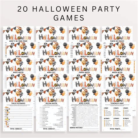 20 Editable Halloween Games For Kids And Adults Printable Templates