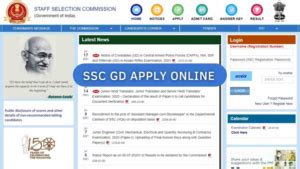 Ssc Gd Notification Application Form Eligibility Apply Online