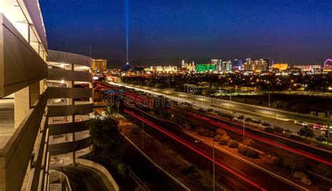 Las Vegas Landscape by Night. Editorial Photography - Image of casino ...