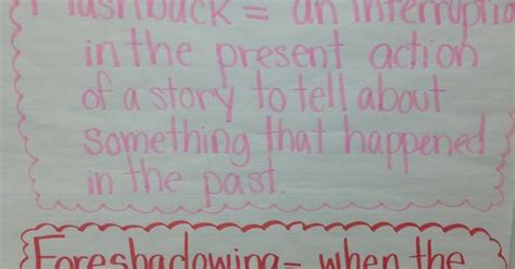 Flashbackforeshadowing 4th Grade Ela Anchor Charts Pinterest