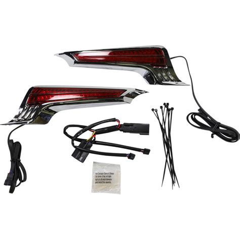 Ciro Filler Panel Red Lights Chrome Finish For Harley Touring