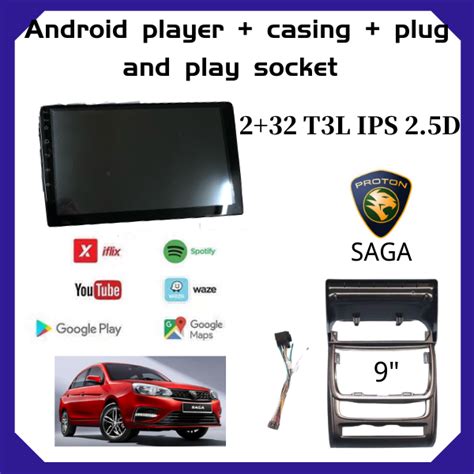 Proton Saga VVt 2019 2020 2021 Android 10 Player 9 Inch 2 32 T3L IPS