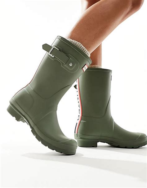 Hunter Original Short Boot In Green Asos