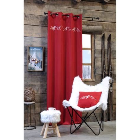 Rideau X Cm Charvin Rouge Cdiscount Maison