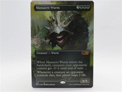 Massacre Wurm Borderless Alternate Art Foil M21 Core Set 2021 Nm