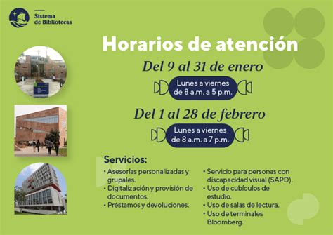 Horarios De Atenci N En Enero Y Febrero Del