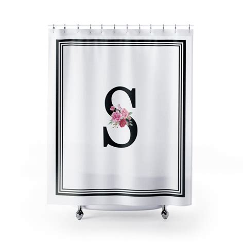 Shower Curtain Custom Monogram Custom Initial Bath Mat Etsy