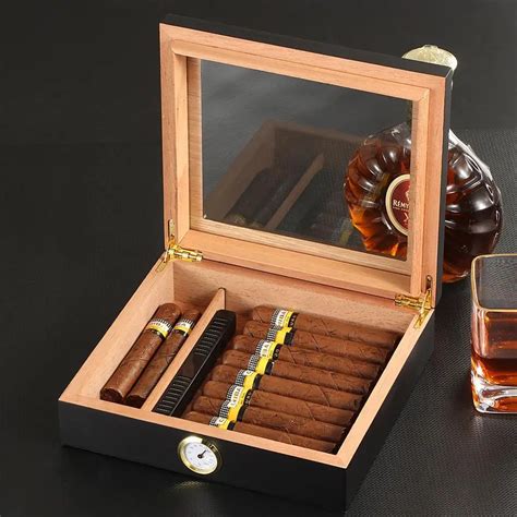 Cedar Wood Cigar Travel Humidor Box Portable Cigar Case W Humidifier