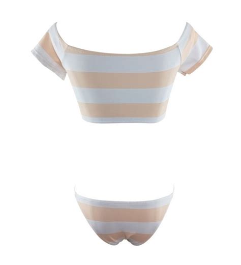 Women S Tribal Bikini High Waisted Piece Cut Out Swimsuit With Thong Brief White CO C SG HM