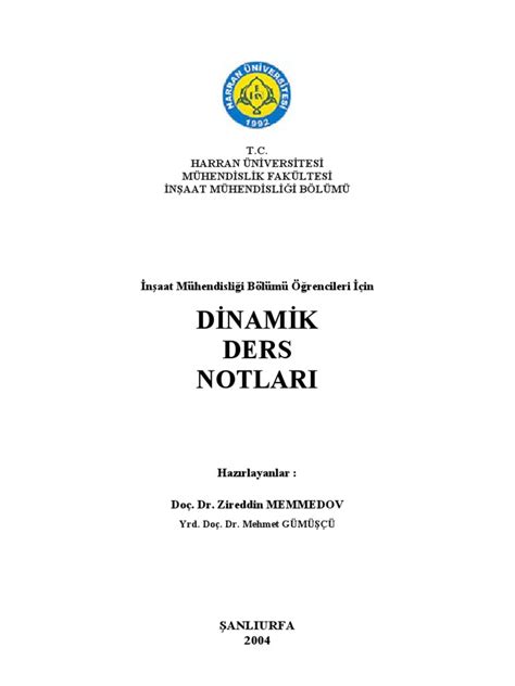 PDF DINAMIK DERS NOTLARI DOKUMEN TIPS