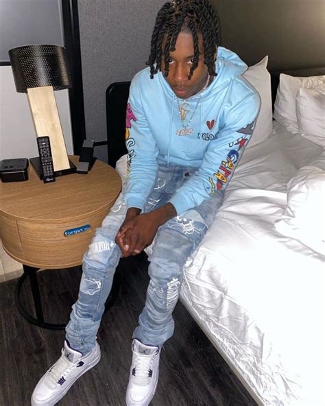 Blue Hoodie Jacket Worn By Polo G On His Instagram Account Polo