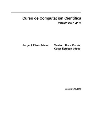 Curso De Computacion Cientifica Computaci N Cient Fica