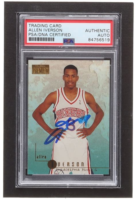 Allen Iverson Signed Skybox Premium Rc Psa Pristine Auction