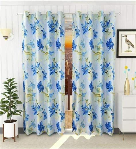 Shinzo Polyester Floral Door Curtain Door Window Curtain Premium