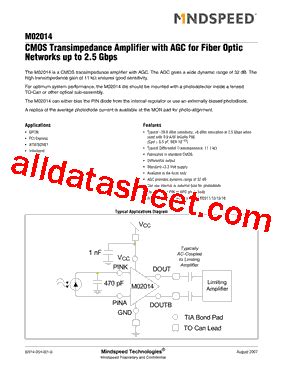 M02014 Datasheet PDF M A Technology Solutions Inc