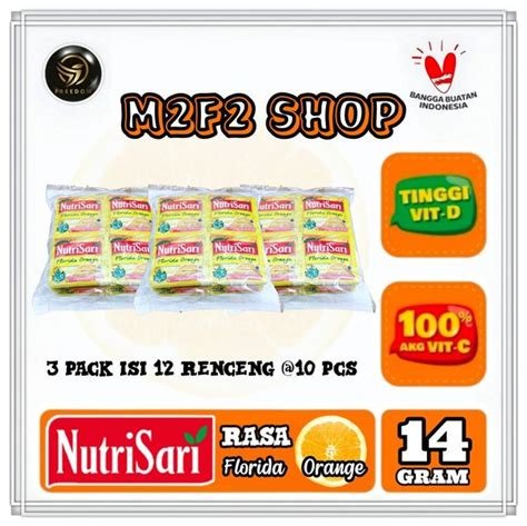 Jual NutriSari Minuman Serbuk Florida Orange Sachet 14 Gr Kemasan 3