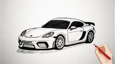 How To Draw Porsche Drawing Porsche Cayman Step By Step Youtube