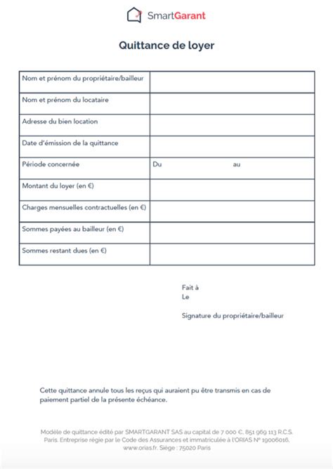 Modele De Quittance De Loyer Gratuit A Imprimer Modele De Lettre Type